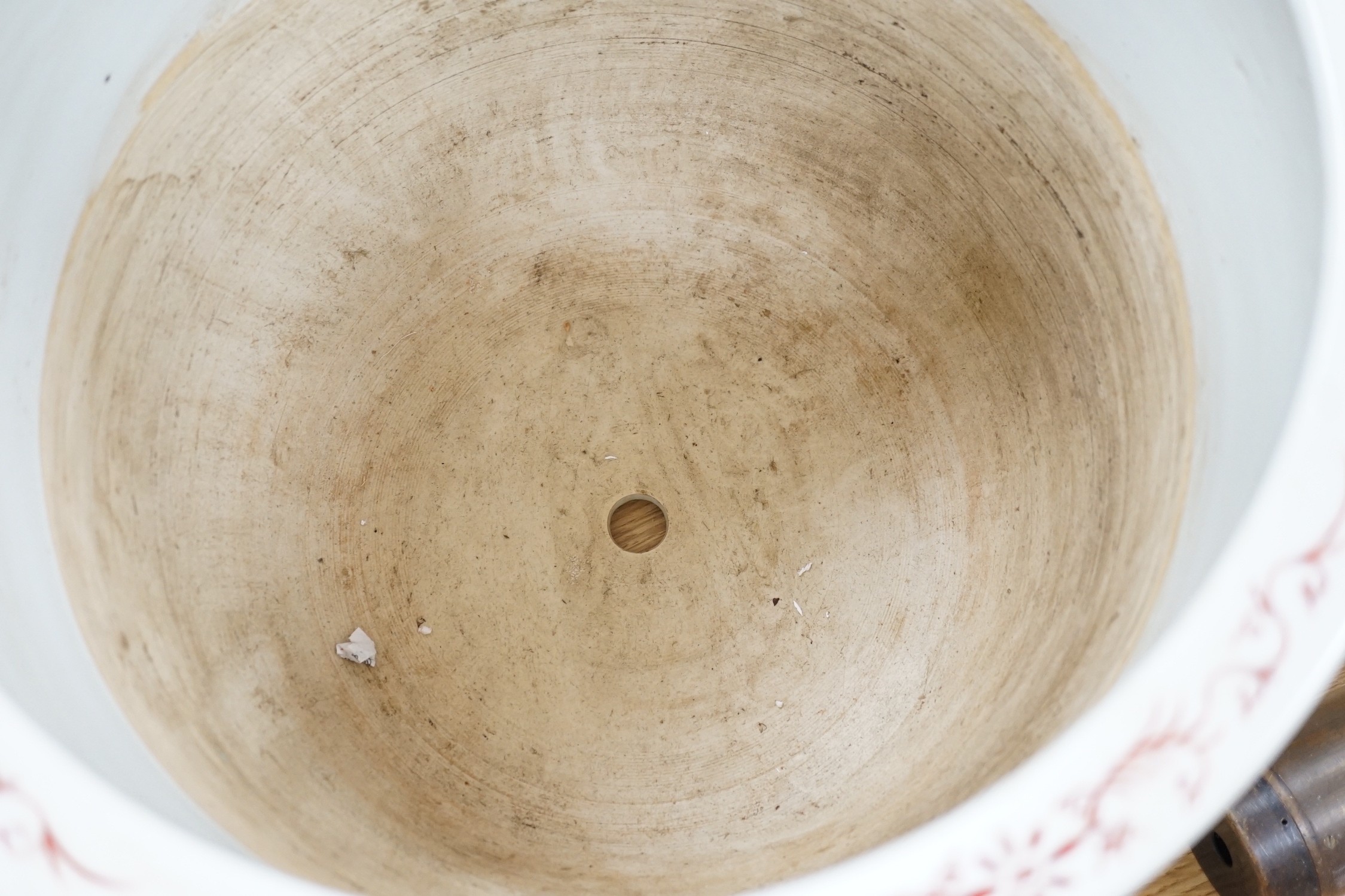 A pair of large Chinese enamelled porcelain planters, 34cm